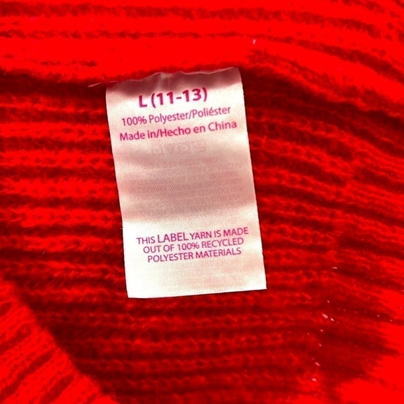 No Boundaries: New Women’s Red knitted Long Sleeve Crew neck Sweater Size L - Picture 6 of 6